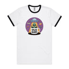 Coffee, Alien, UFO, Take Me To Your Brewer AS Colour Staple Ringer Tee White Black Ringer T-Shirt Coffee Printed In Australia Sci Fi