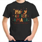 Merry Christmas And Happy New Year - Kids Youth T-Shirt Black Kids Christmas T-shirt Christmas Printed In Australia