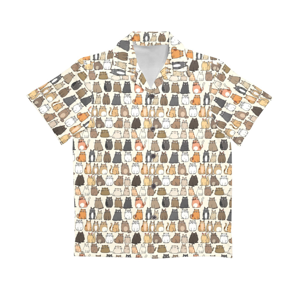 Lots Of Cats Senior Kids Hawaiian Shirt Senior Kids Hawaiian Shirt 8-15 animal Printed Offshore