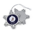 Personalised - Waiting For Santa Paws, Dog - Christmas Pewter Snowflake Ornament