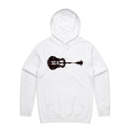 Guitar Reflection - Mens Hoodie White Mens Hoodie Music Printed In Australia
