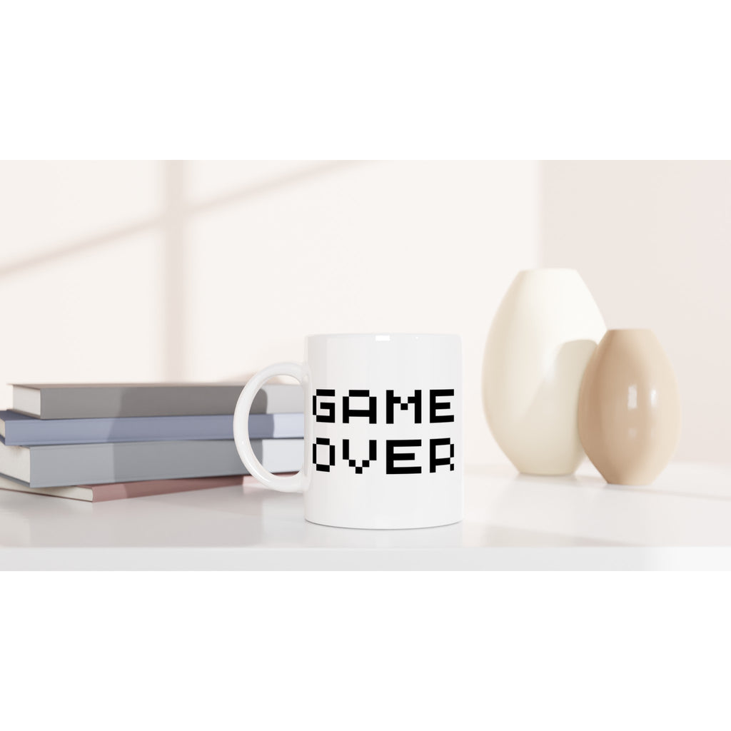 Game Over - White 11oz Ceramic Mug White 11oz Mug Games Globally Fulfilled