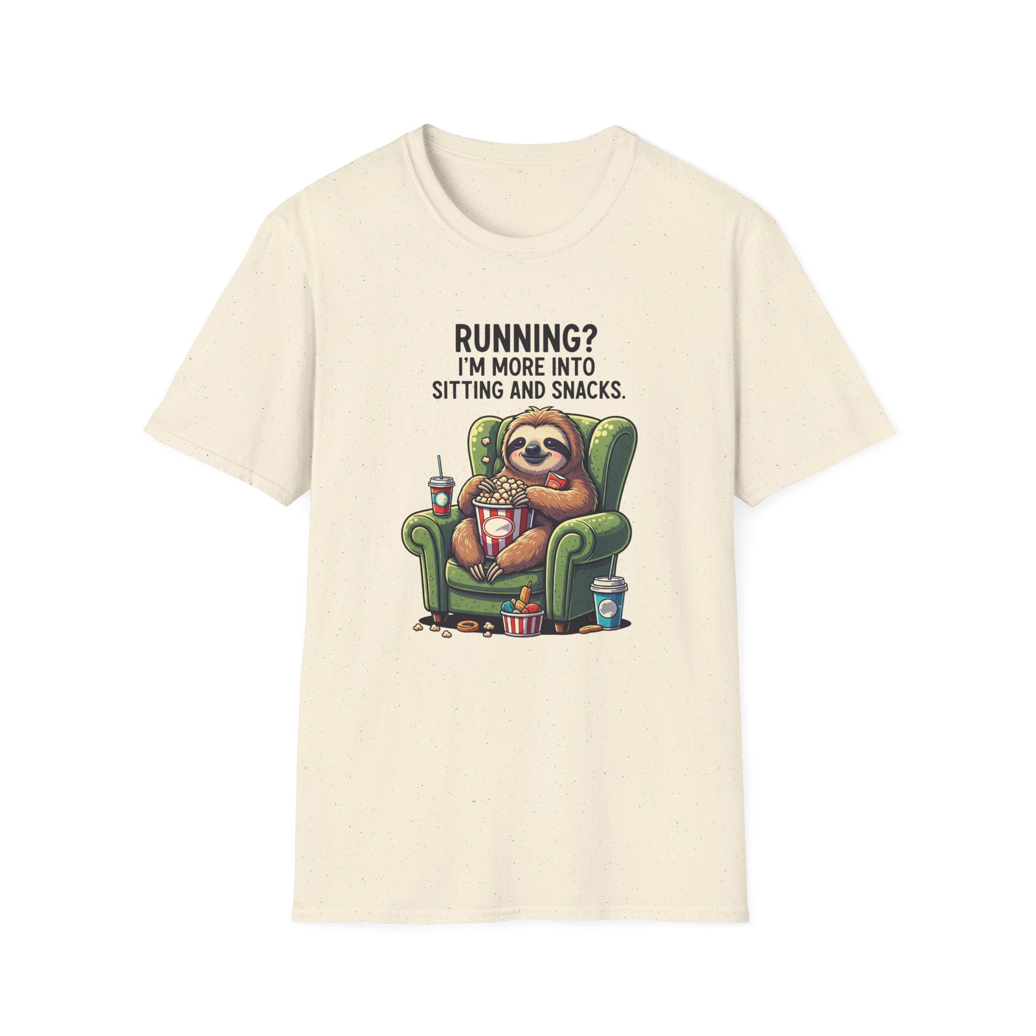 Sloth, Running, I'm More Into Sitting And Snacks - Unisex Softstyle T-Shirt