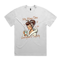 My Alone Time Is For Everyone's Safety AS Colour Heavy Faded Tee Unisex Faded White Heavy Faded T-shirt Printed In Australia