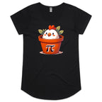 Chicken Pot Pi - Womens Scoop Neck T-Shirt Black Womens Scoop Neck T-shirt animal Maths Printed In Australia