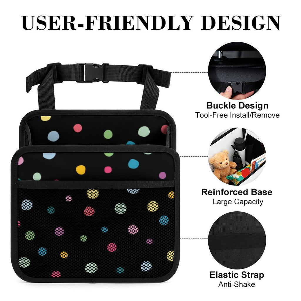 Polka Dots Car Seat Back Organiser Car Seat Back Organiser Printed Offshore