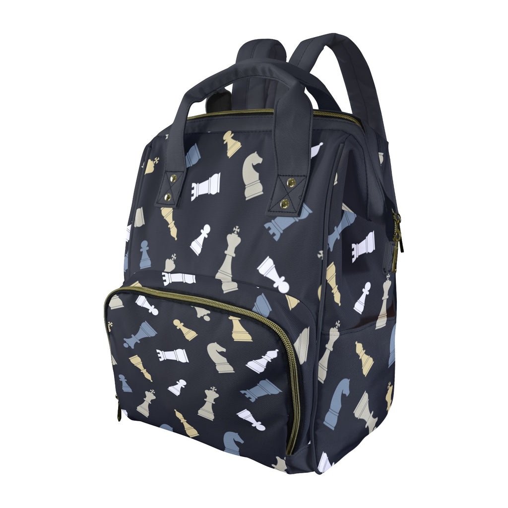Chess Pattern - Multi-Function Backpack, Nappy / Diaper Bag