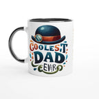 Personalise - Coolest Dad Ever - 11oz Ceramic Mug Ceramic Black Personalised 11oz Mug customise Dad Globally Fulfilled personalise