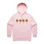 All The Coffee - Womens Hoodie Pink Womens Hoodie Coffee Printed In Australia