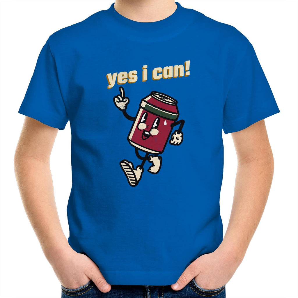 Yes I Can - Kids Youth T-Shirt Bright Royal Kids Youth T-shirt Motivation Positivity Printed In Australia