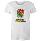 Melting Game Cube - Womens T-shirt White Womens T-shirt Games