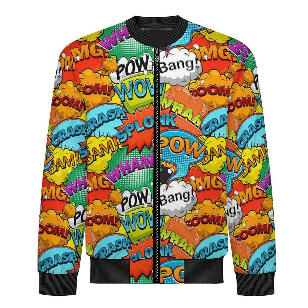 Comic Book 2 Men's Casual Zip‑Up Bomber Jacket