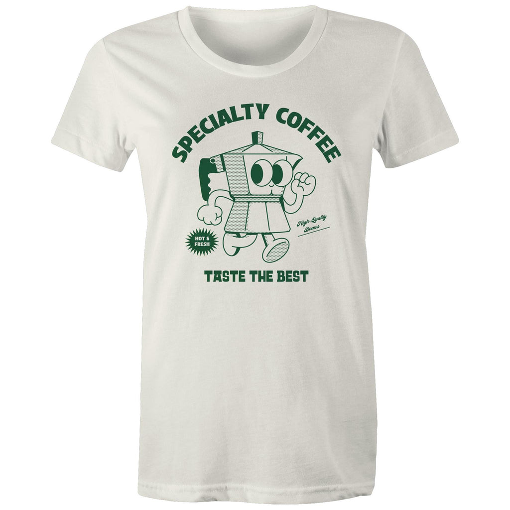 Specialty Coffee - Womens T-shirt Natural Womens T-shirt Coffee Printed In Australia