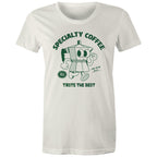 Specialty Coffee - Womens T-shirt Natural Womens T-shirt Coffee Printed In Australia