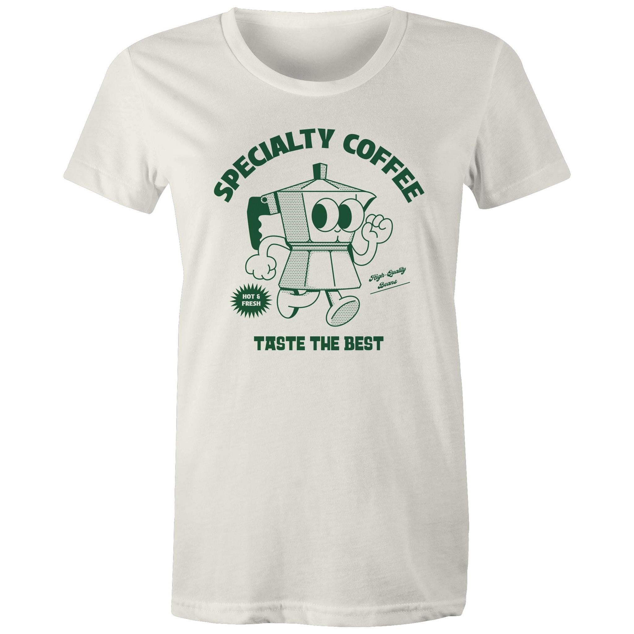 Specialty Coffee - Womens T-shirt Natural Womens T-shirt Coffee Printed In Australia