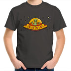 Alien Pizza - Kids Youth T-Shirt Charcoal Kids Youth T-shirt Food Printed In Australia Sci Fi