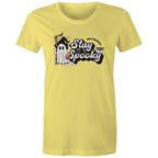 Stay Spooky, Halloween - Womens T-shirt Yellow Womens T-shirt Halloween Printed In Australia