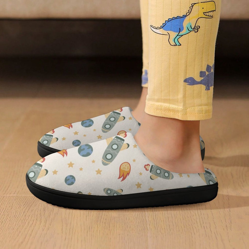 Rockets Kids Cotton Slippers Kids Cotton Slippers Printed Offshore Space
