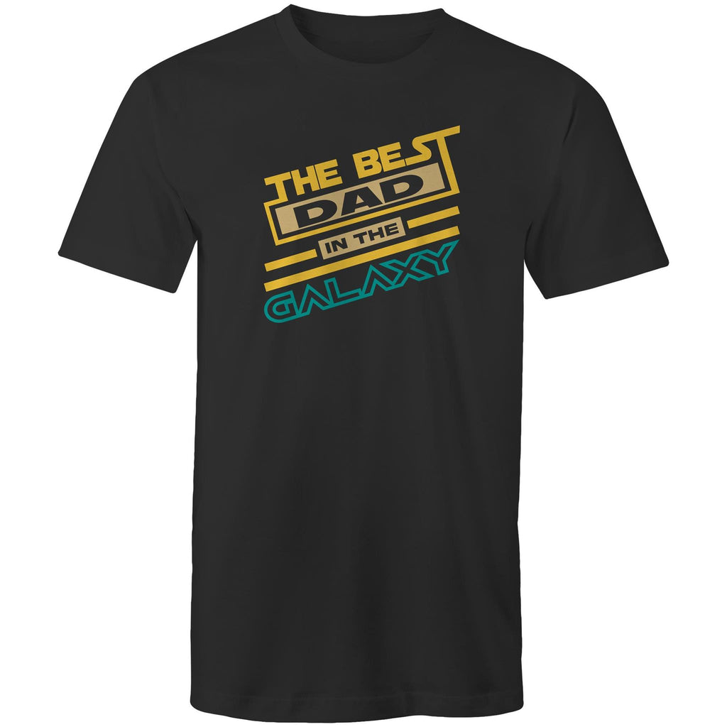 The Best Dad In The Galaxy - Mens T-Shirt Black Mens T-shirt Dad Printed In Australia