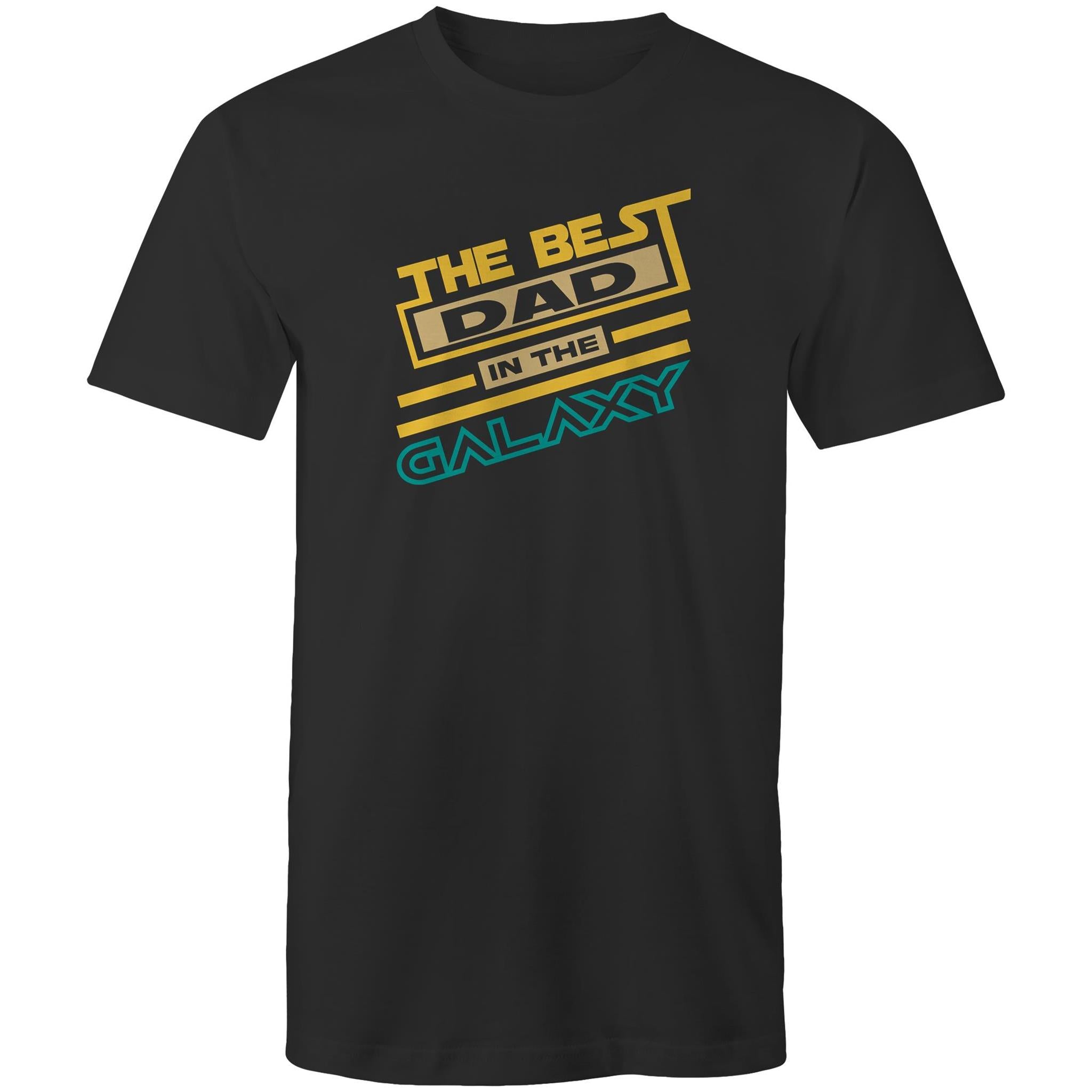 The Best Dad In The Galaxy - Mens T-Shirt Black Mens T-shirt Dad Printed In Australia