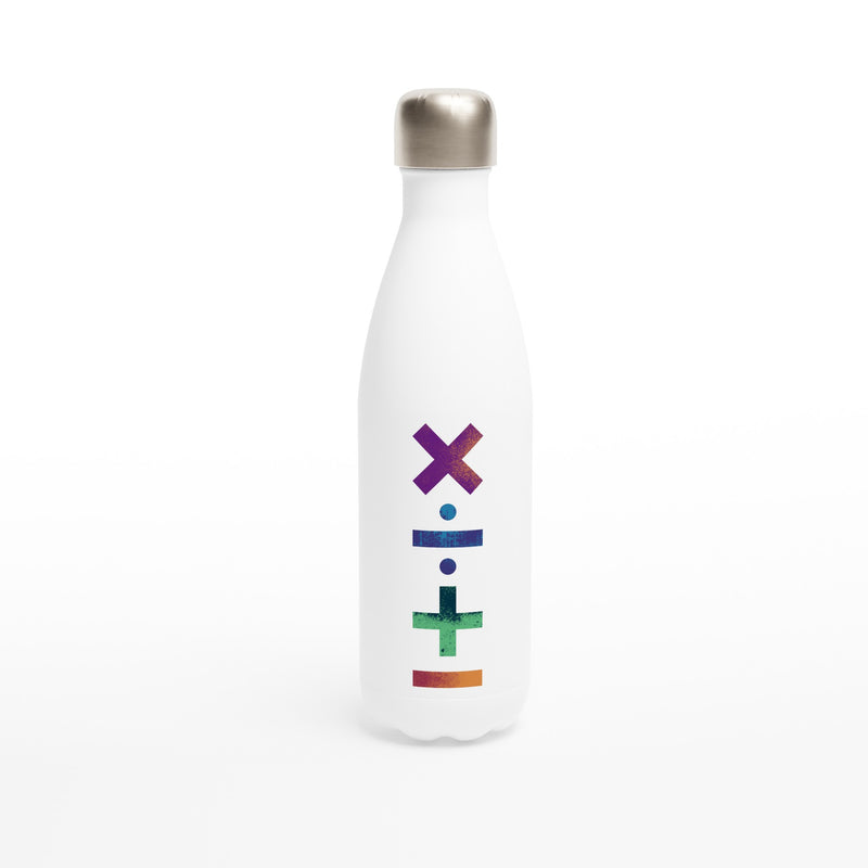 Maths Symbols White 17oz Stainless Steel Water Bottle Default Title White Water Bottle Globally Fulfilled Maths Science