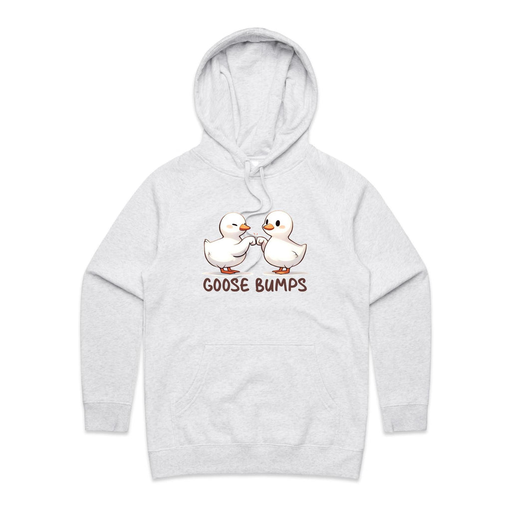 Goose Bumps - Womens Hoodie White Marle Womens Hoodie animal Printed In Australia