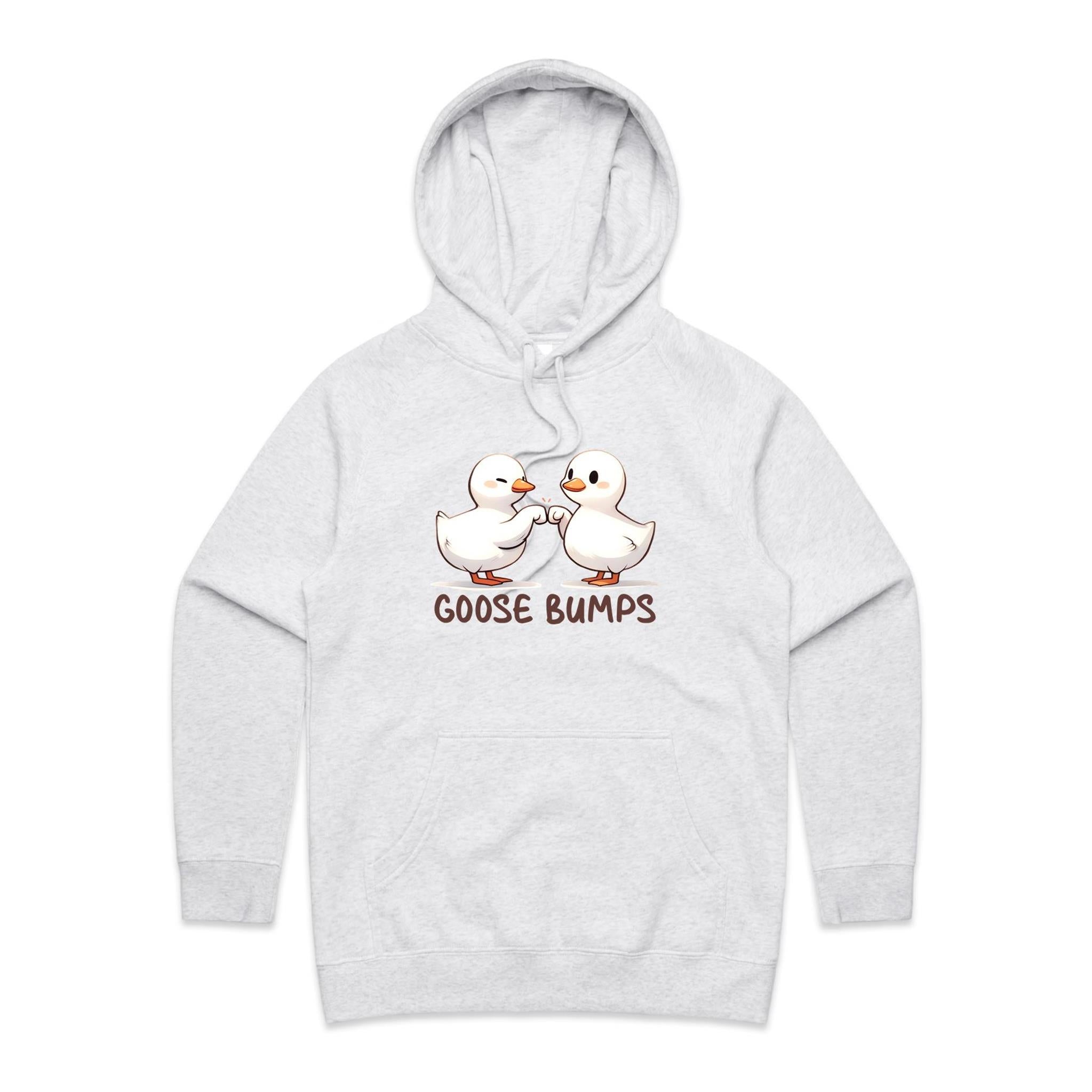 Goose Bumps - Womens Hoodie White Marle Womens Hoodie animal Printed In Australia