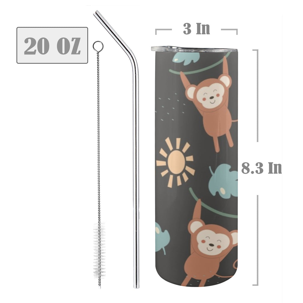 Monkey Swing - 20oz Tall Skinny Tumbler with Lid and Straw