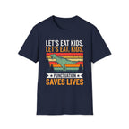 Punctuation Saves Lives Dinosaur, Let's Eat Kids Unisex T-shirt Navy Unisex Adult T-shirt Globally Fulfilled