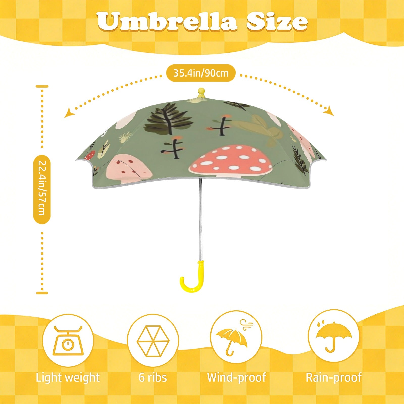 Toadstools Kids Safe Round Corner Umbrella Kids Safe Round Corner Umbrella Printed Offshore