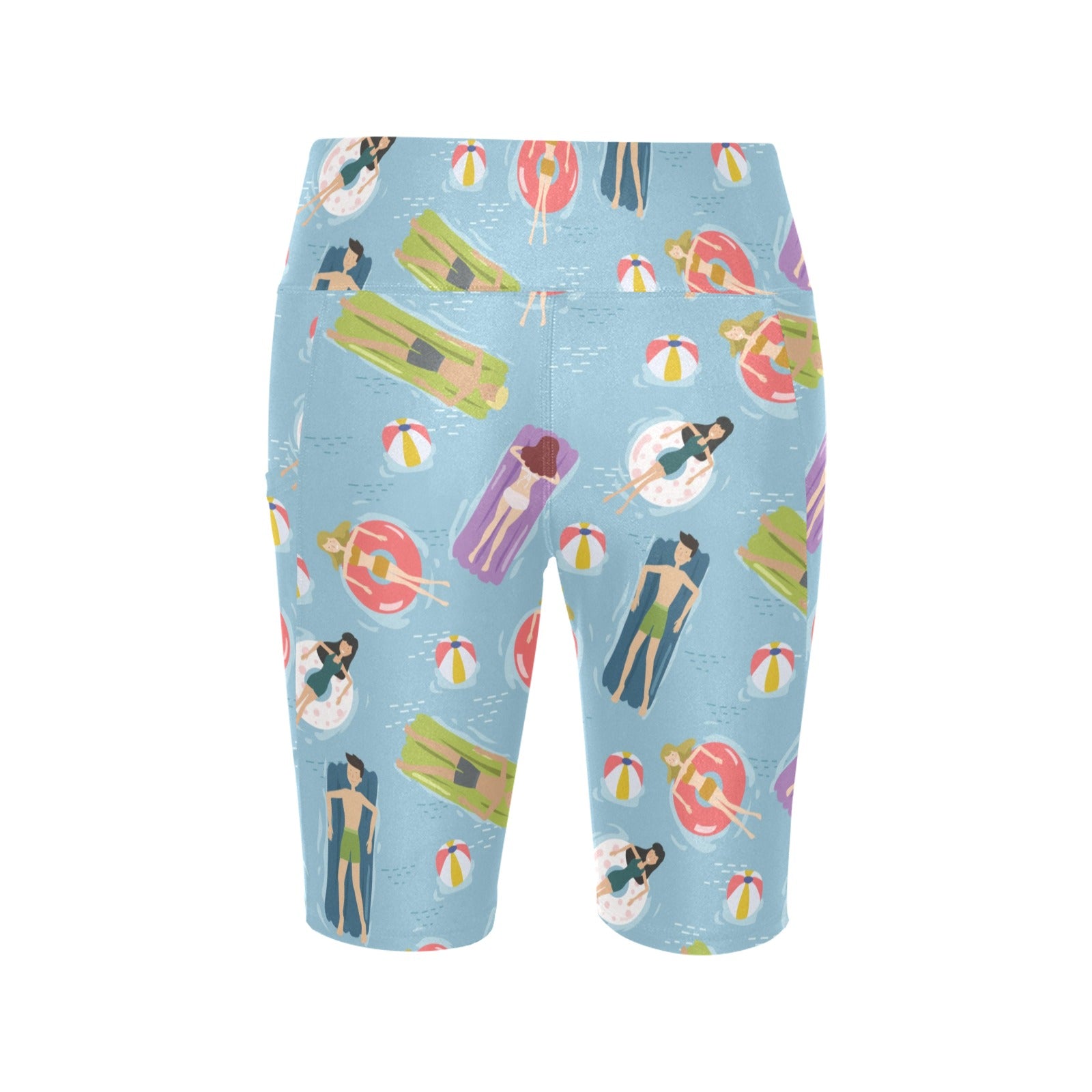 Beach Float Women's Bike Shorts With Side Pockets Women's Bike Shorts Printed Offshore Summer Surf
