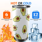 Avocado Characters - 20oz Mobile Tumbler with Lid (Black Lock) 20oz Travel Mug Food Printed Offshore