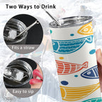 Fish 20oz Tall Skinny Tumbler with Lid and Straw