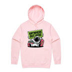 Astronaut, Anywhere But Here - Mens Hoodie Pink Mens Hoodie Printed In Australia Space