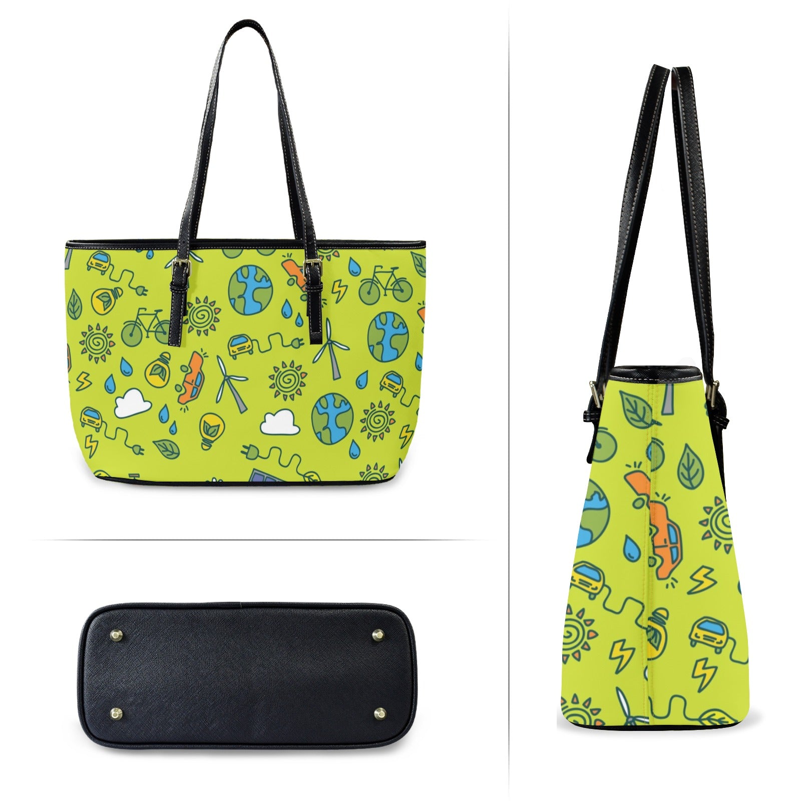 Go Green - Leather Tote Bag-Large