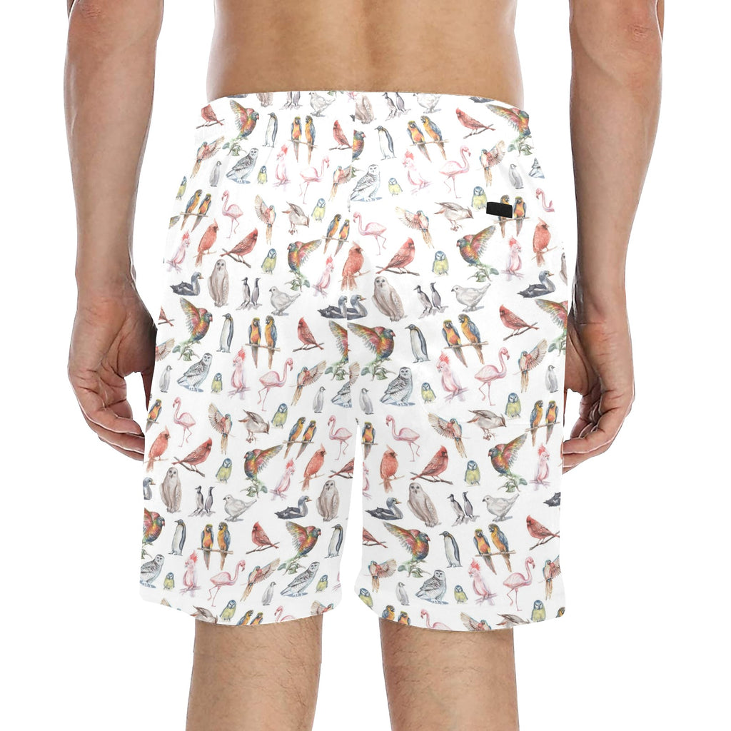 Birds Of A Feather Men's Mid-Length Beach Shorts Men's Mid-Length Beach Shorts animal Birds Printed Offshore