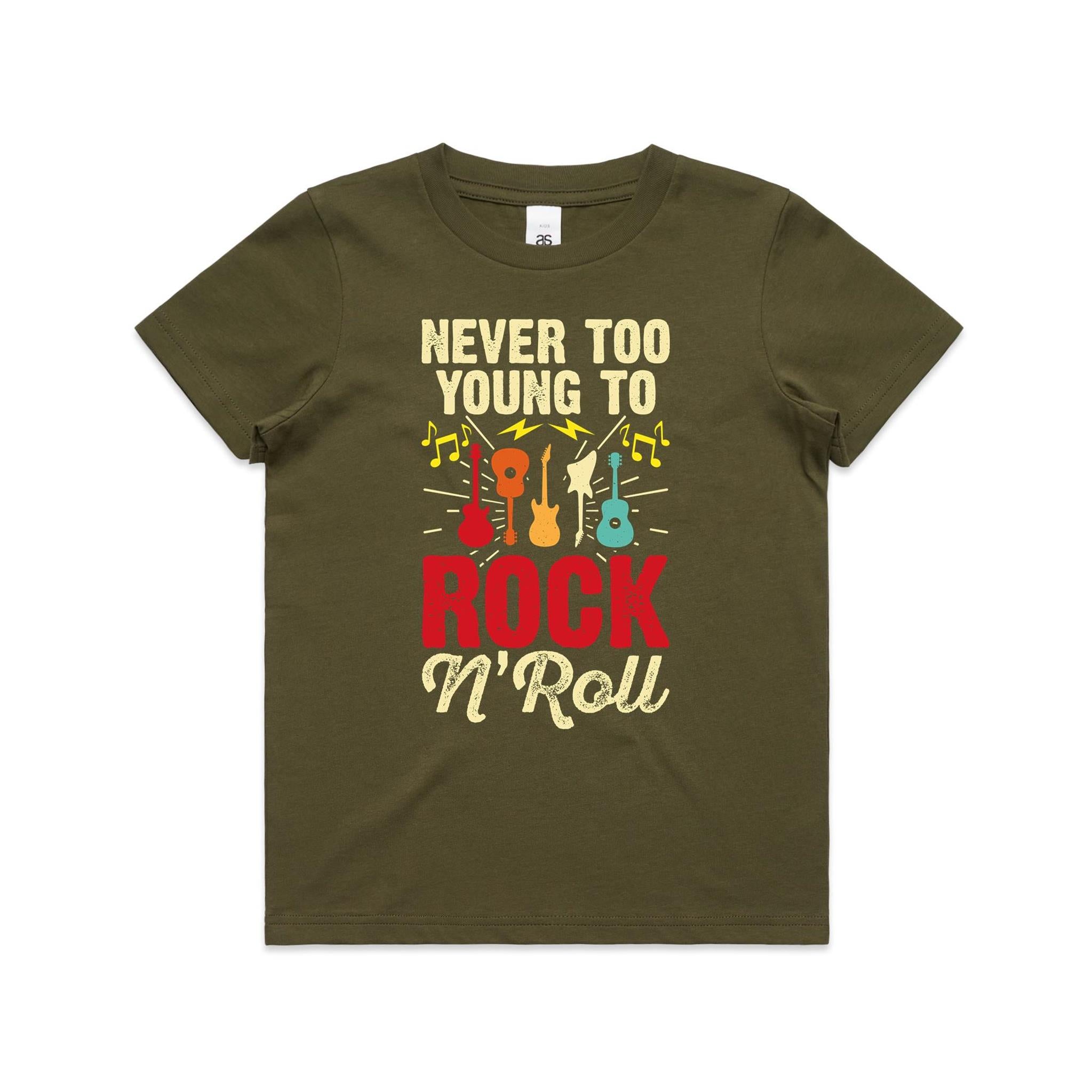 Never Too Young To Rock N Roll - Kids Youth T-shirt