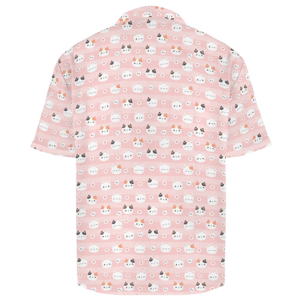 Pink Cats Men's Crinkle Hawaiian Shirt