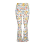 Boho Flowers And Leaves High Waist Crossover Tummy Control Flare Leggings High Waist Flare Leggings Plants Printed Offshore