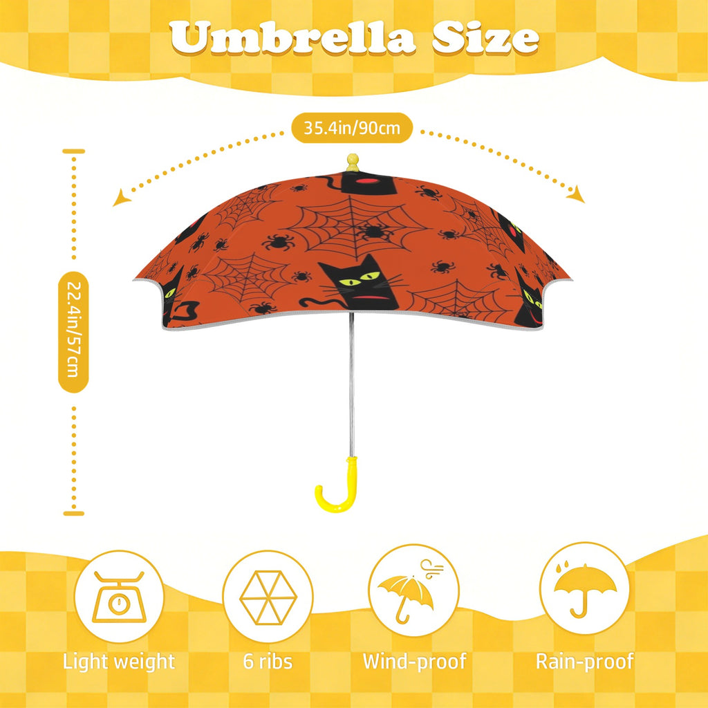 Halloween Black Cats Kids Safe Round Corner Umbrella