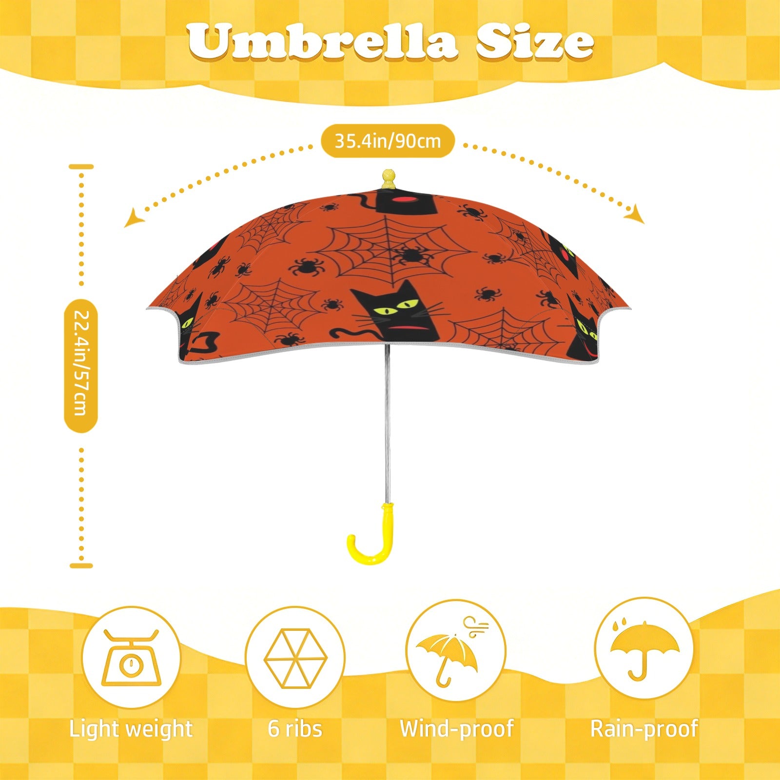 Halloween Black Cats Kids Safe Round Corner Umbrella