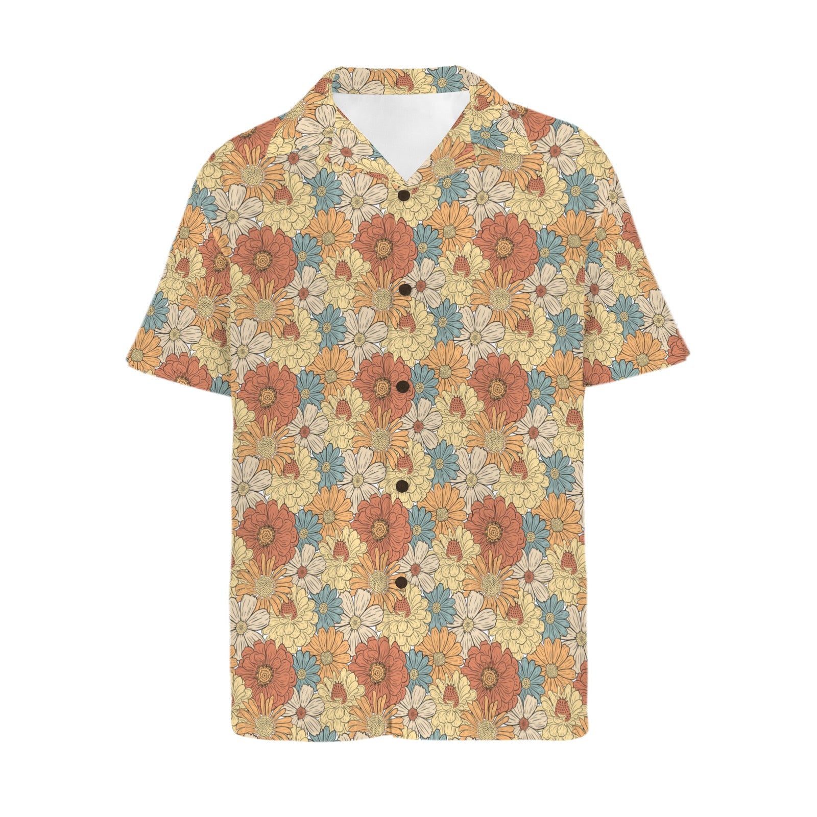 Vintage Retro Floral - Men's Hawaiian Shirt (Model T87)