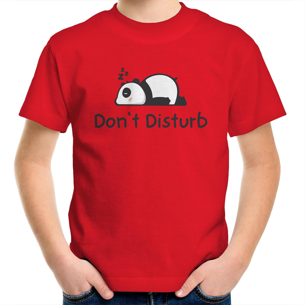 Panda, Don't Disturb - Kids Youth T-Shirt Red Kids Youth T-shirt animal Printed In Australia