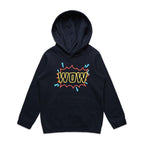Wow - Kids Hoodie Navy Kids Hoodie Printed In Australia