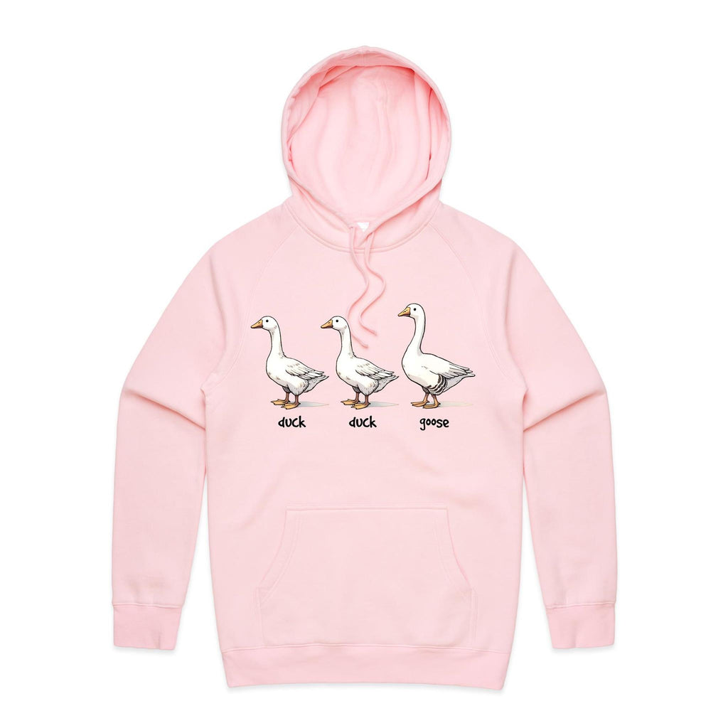 Duck Duck Goose - Mens Hoodie Pink Mens Hoodie animal Printed In Australia
