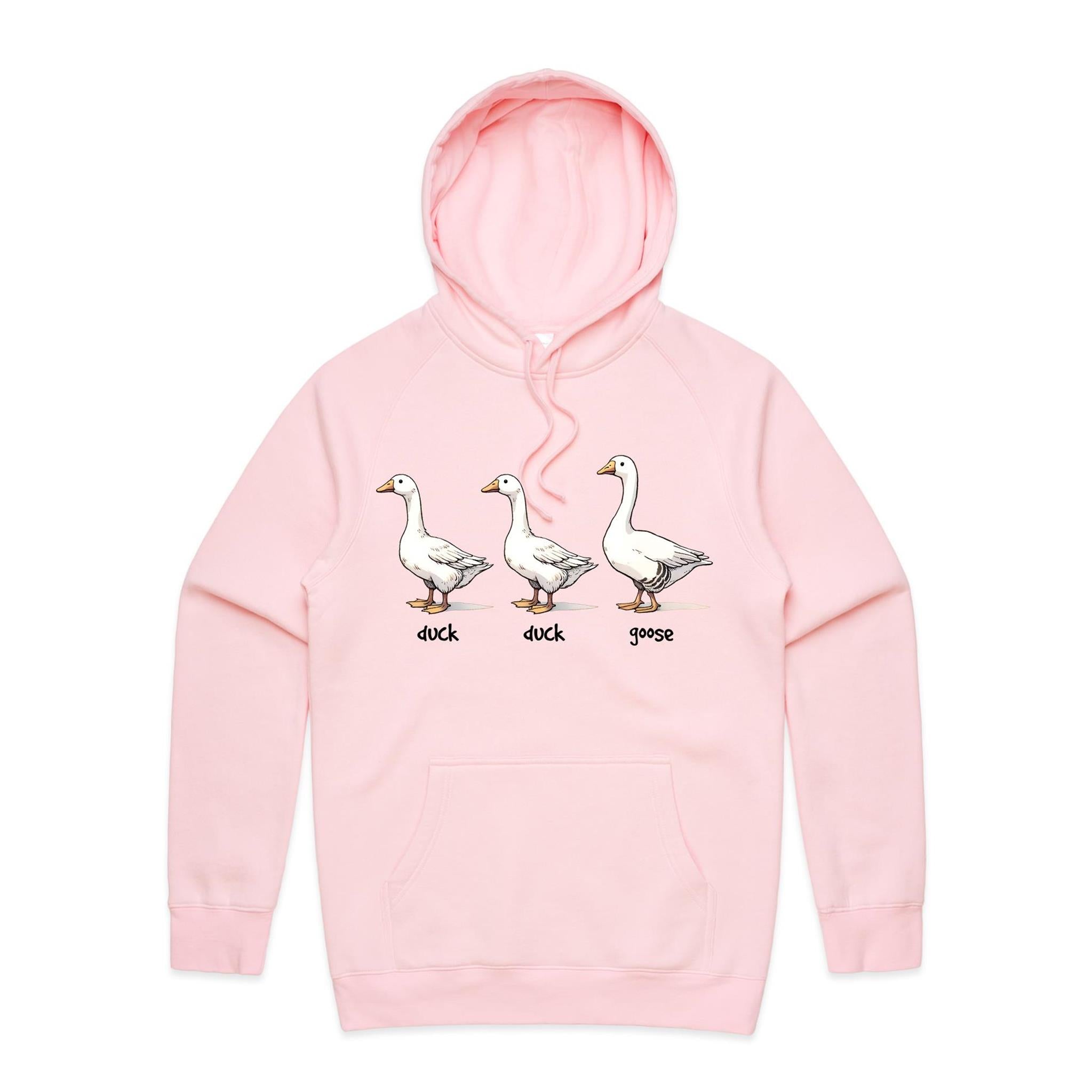 Duck Duck Goose - Mens Hoodie Pink Mens Hoodie animal Printed In Australia
