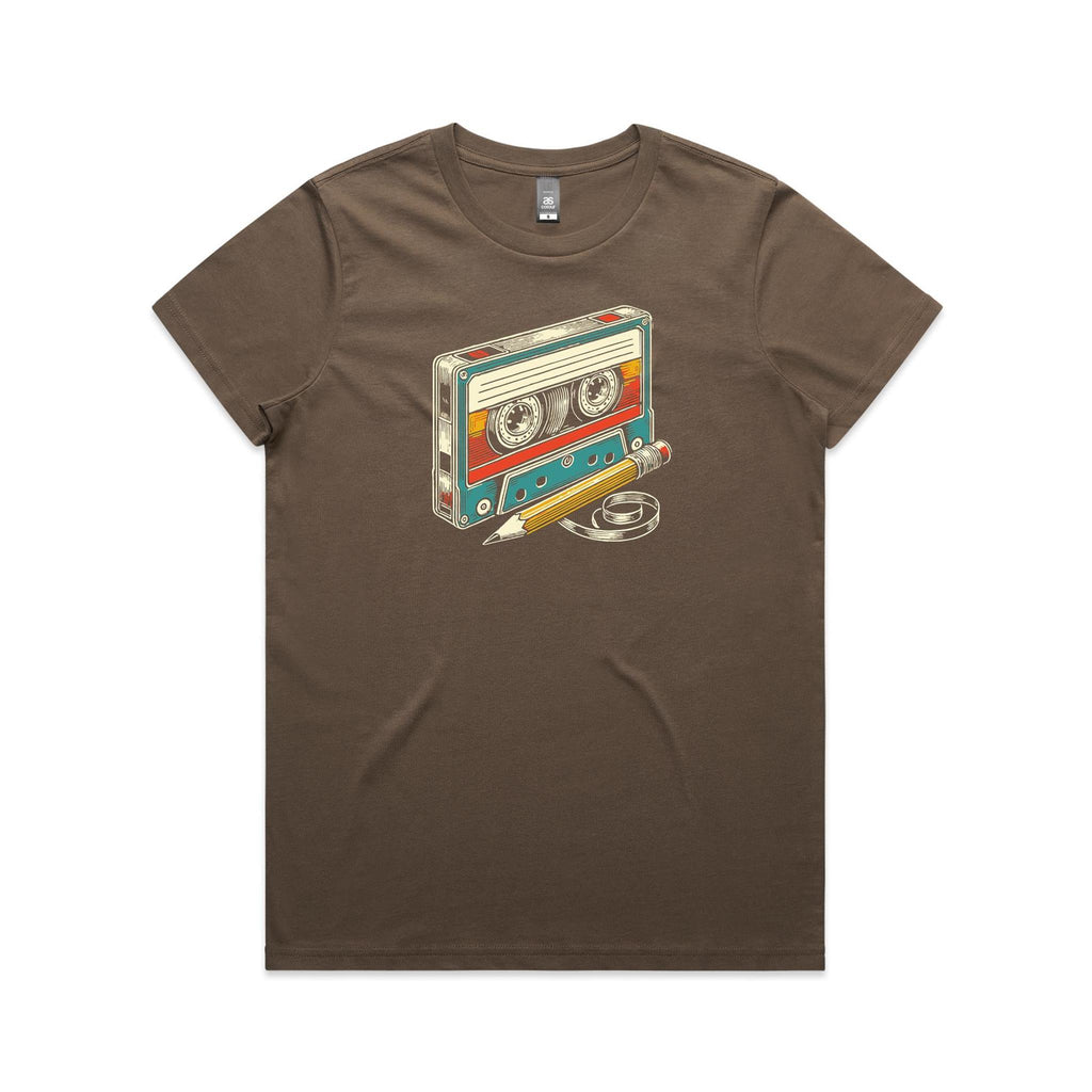 Cassette Tape And Pencil - Womens T-shirt