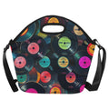 Retro Vinyl Records Neoprene Lunch Bag One Size Neoprene Lunch Bag Music Printed Offshore Retro