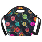 Retro Vinyl Records Neoprene Lunch Bag One Size Neoprene Lunch Bag Music Printed Offshore Retro