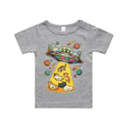 UFO Cat Abduction AS Colour Baby T-shirt Grey Marle Baby T-shirt animal Printed In Australia Sci Fi